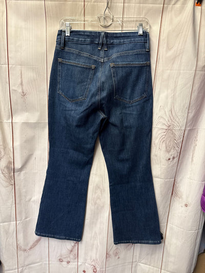 Good American Women's Size 10 Blue Good Legs Crop Mini Boot Jeans