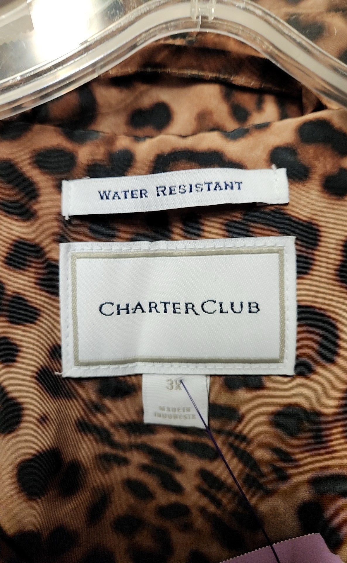 Charter Club Women's Size 3X Brown Animal Print Jacket