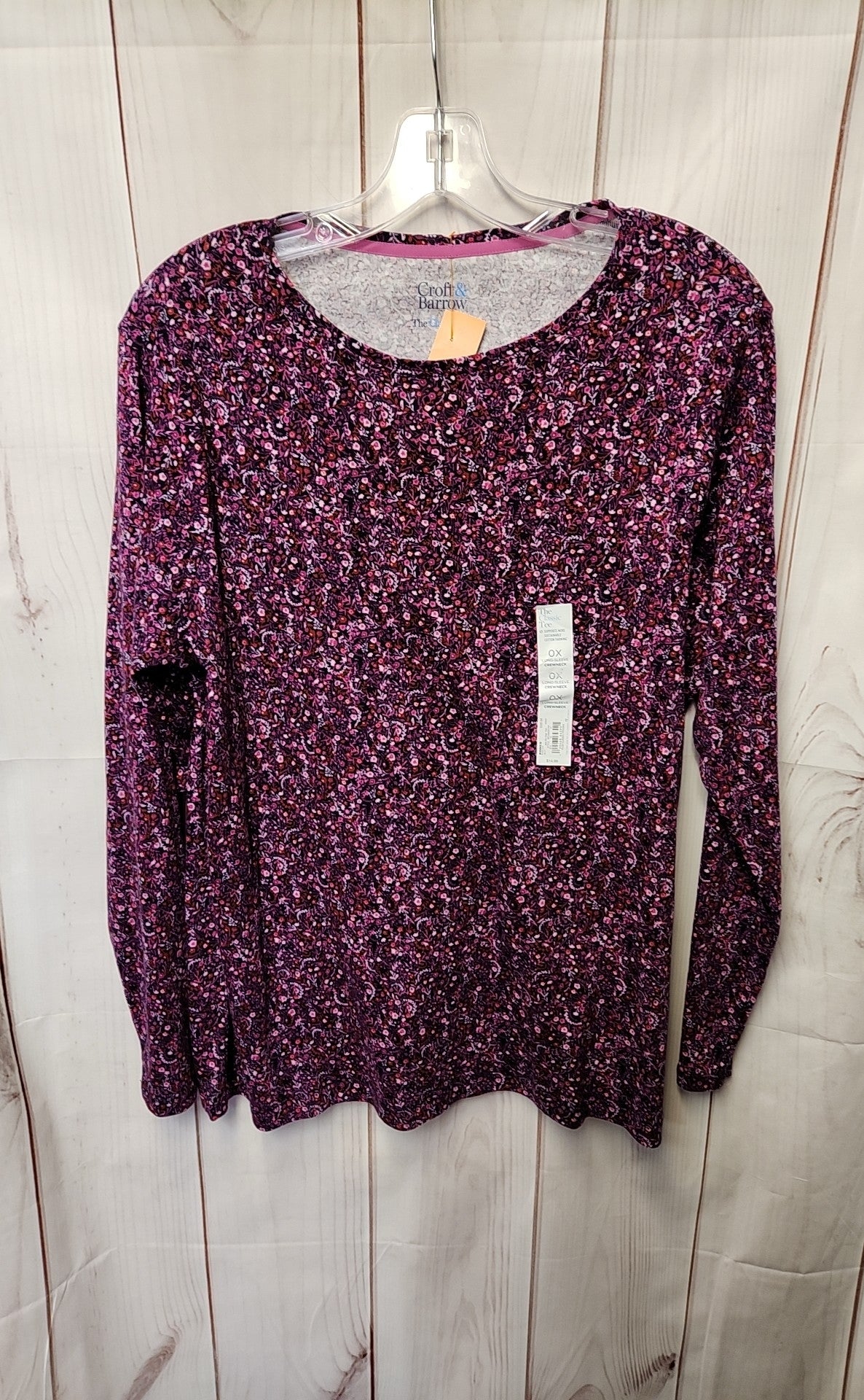 Croft & Barrow Women's Size XL Purple Floral Long Sleeve Top