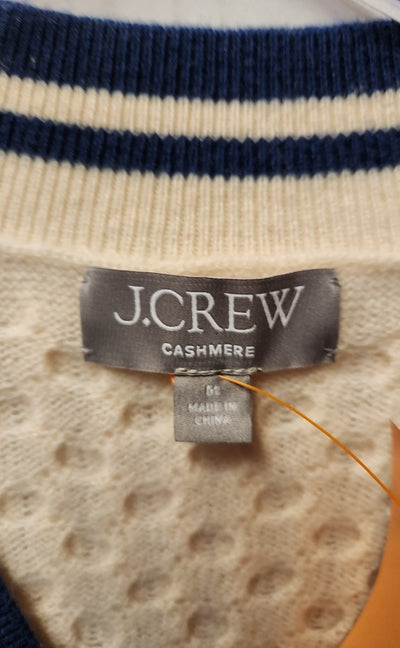 J Crew Women's Size M  Pointelle Cricket Cream Cashmere Sweater