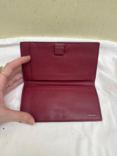 Coach Red Leather Checkbook Wallet