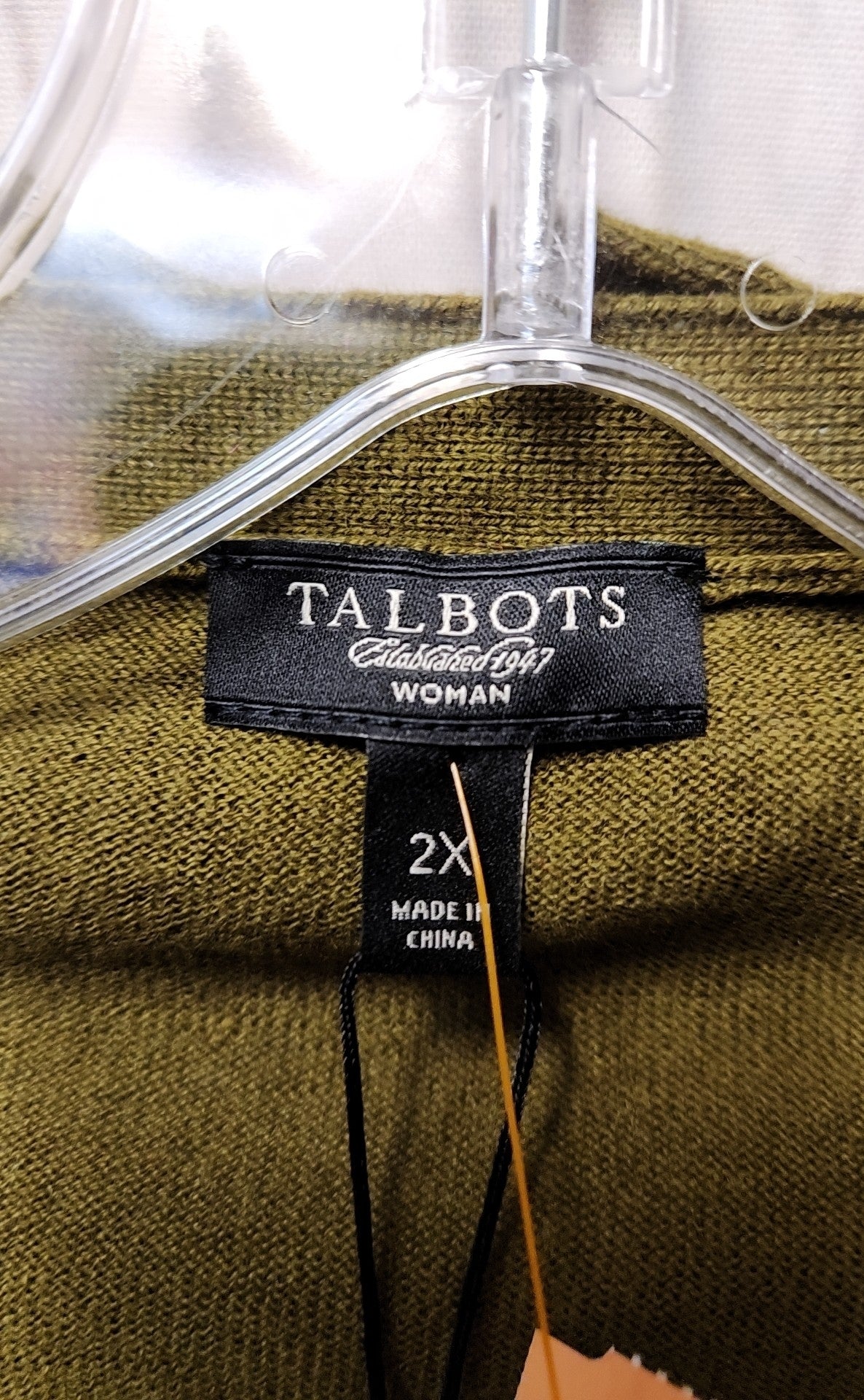 NWT Talbots Women's Size 2X Olive Green Cardigan