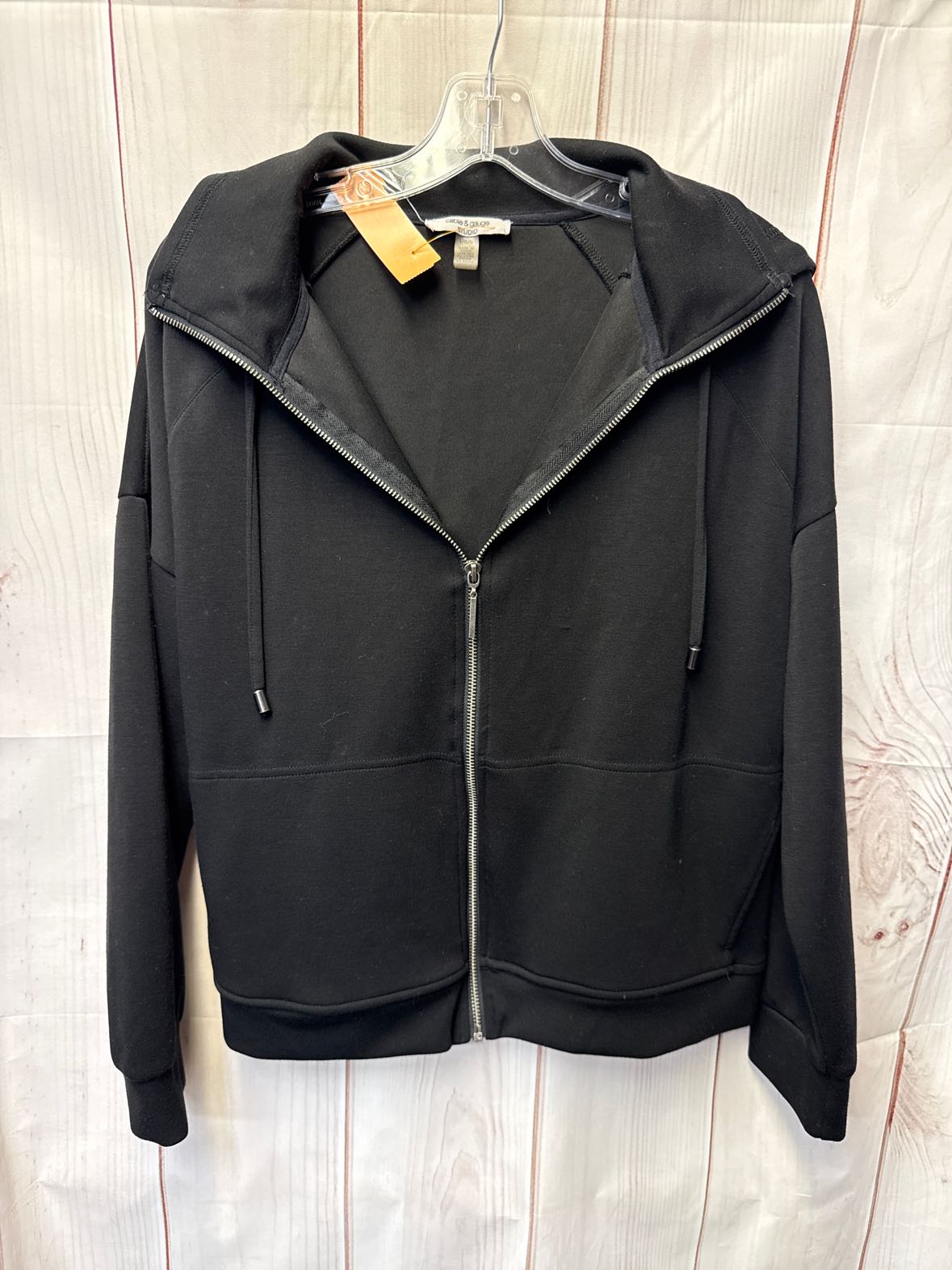 Cable & Gauge Women's Size L Black Full Zip Hooded Sweatshirt