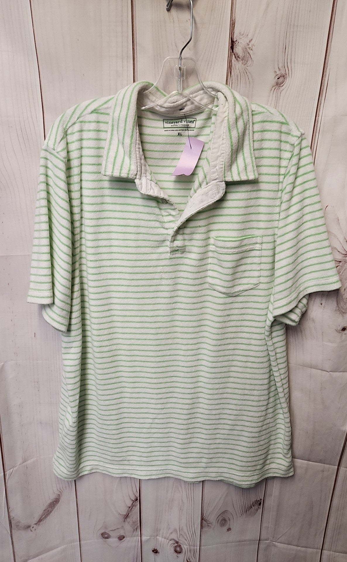Vineyard Vines Men's Size XL White & Green Terry Shirt