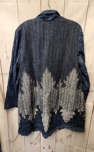 NWT Chico's Women's Size 3 = US XL Blue Cardigan