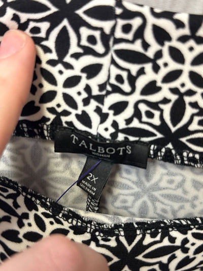 NWT Talbots Women's Size 2X White & Black Skirt