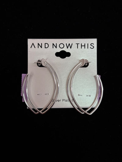 And Now This Silver Plated Hoop Earrings