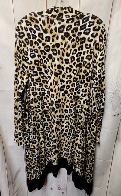 NWT Zenergy - Chico's Women's Size 3 = US XL Brown Animal Print Cardigan
