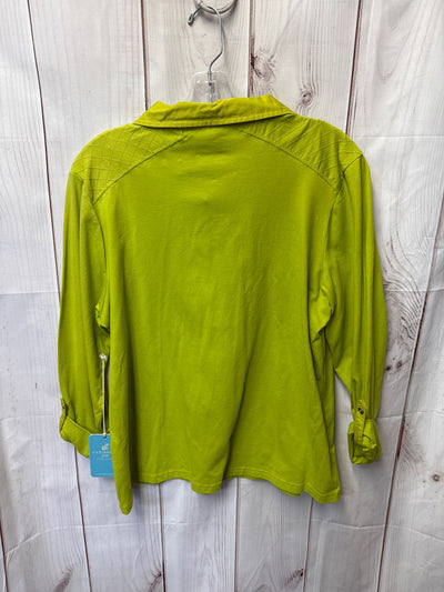 NWT Carribean Joe Women's Size XL Green Long Sleeve Top