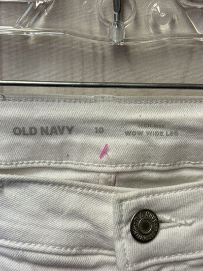 Old Navy Women's Size 30 (9-10) White Jeans High rise Wow Wide Leg
