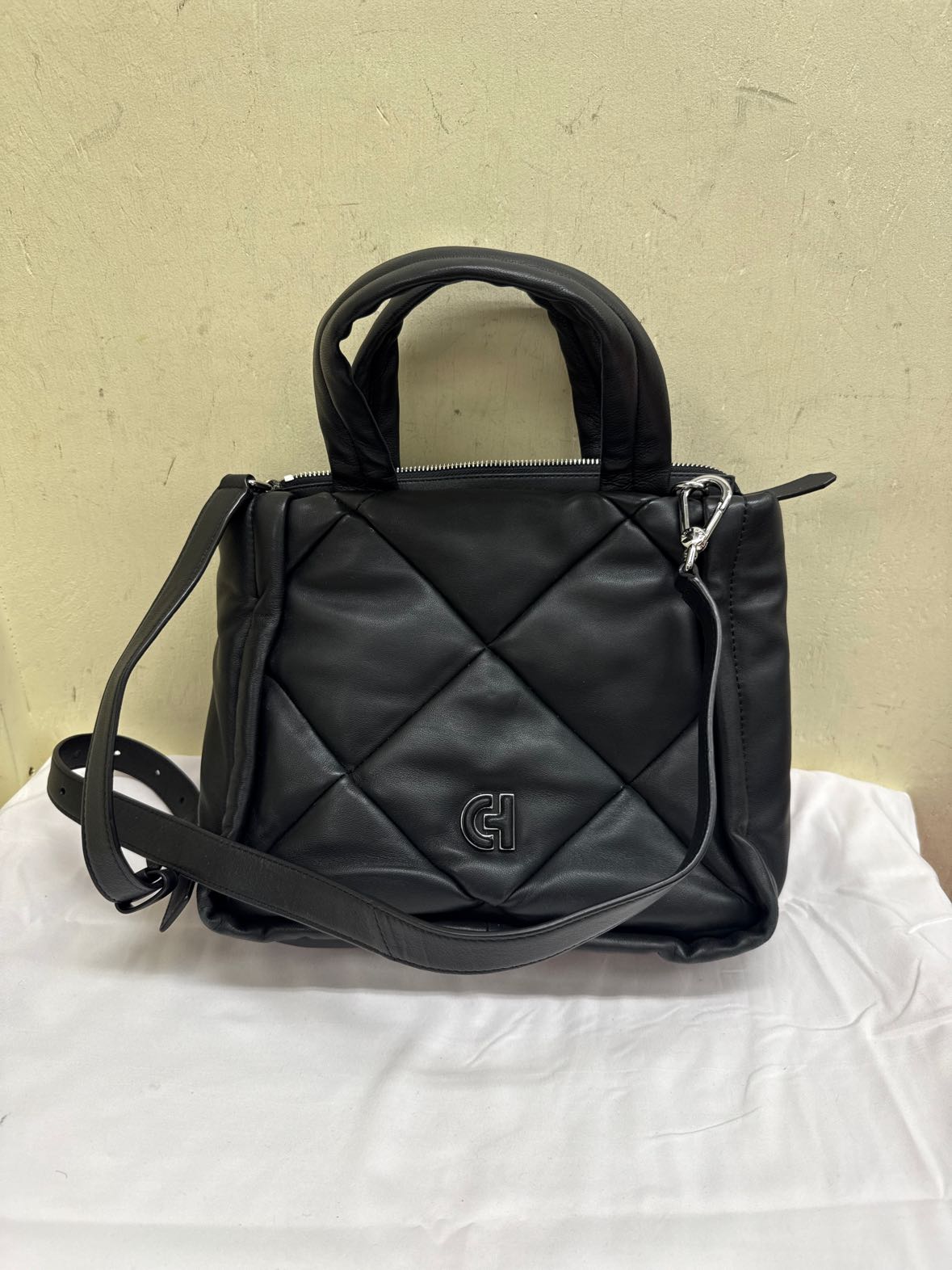 Cole Haan Grand Series Quilted Black Tote Bag