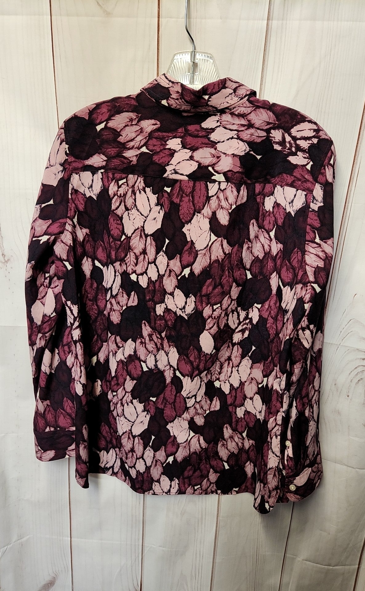 Talbots Women's Size M Petite Purple Floral Long Sleeve Top