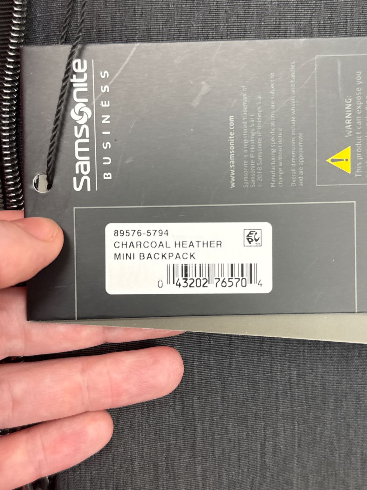 NWT Samsonite Mini Black Backpack