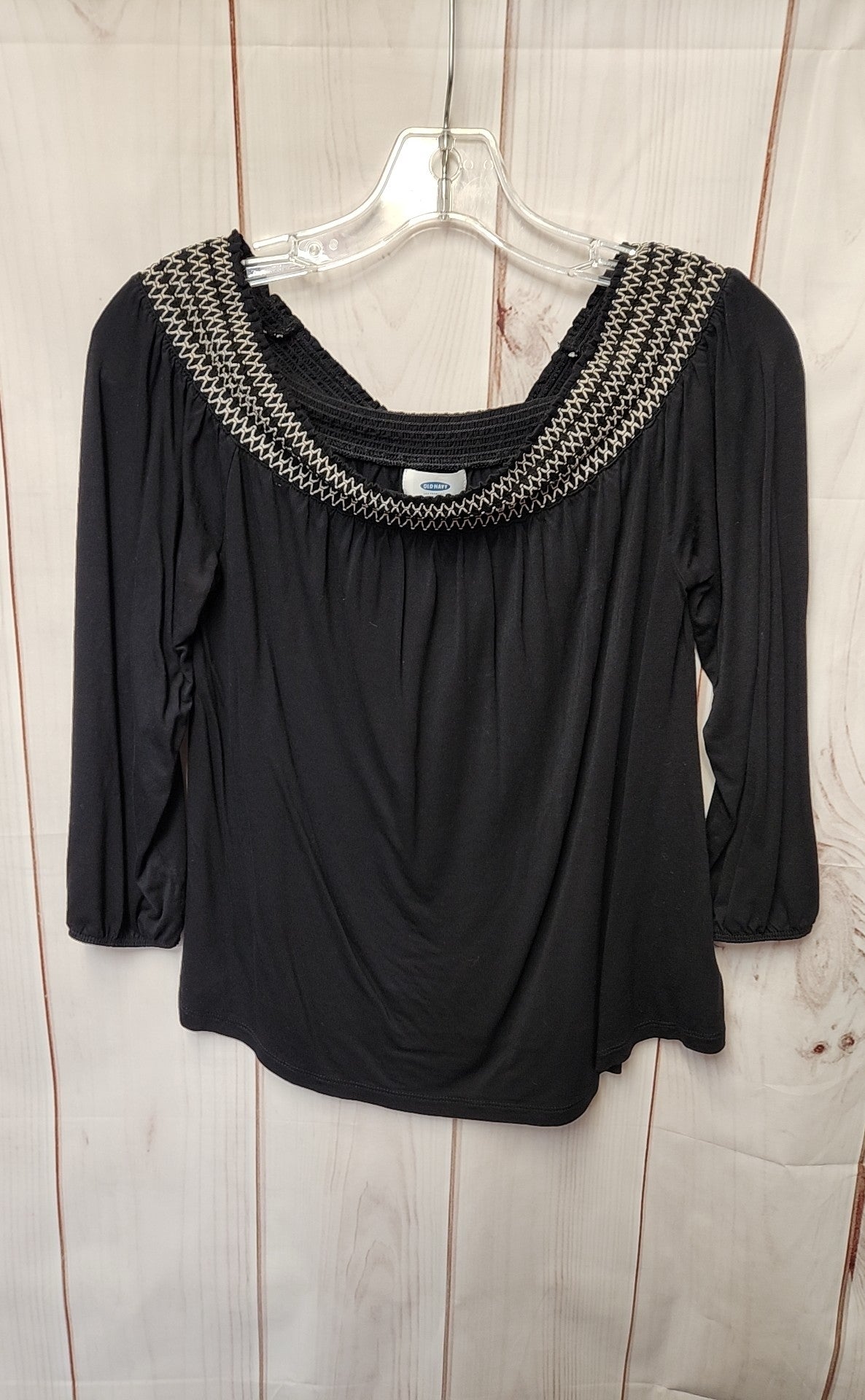 Old Navy Women's Size S Black 3/4 Sleeve Top