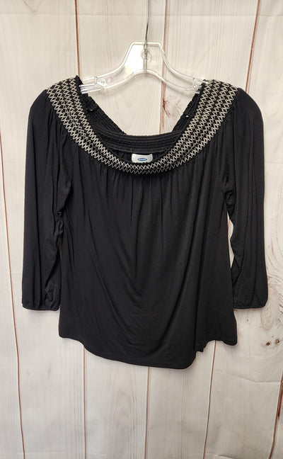 Old Navy Women's Size S Black 3/4 Sleeve Top