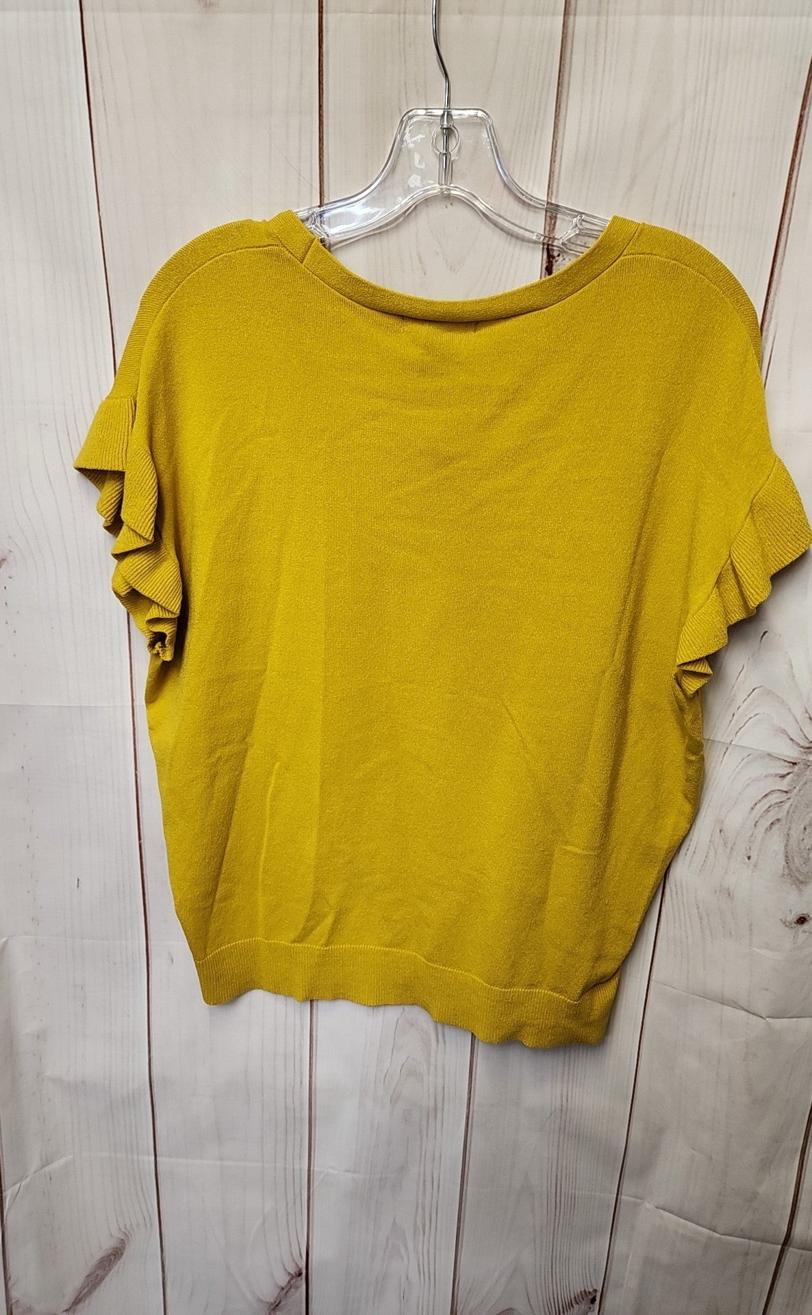 Chelsea & Theodore Women's Size L Yellow Short Sleeve Top