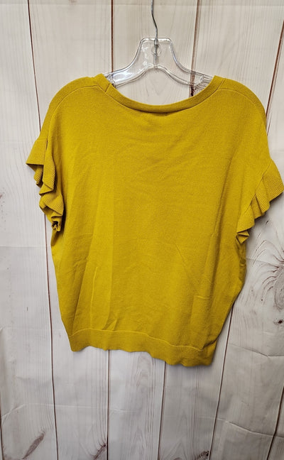 Chelsea & Theodore Women's Size L Yellow Short Sleeve Top