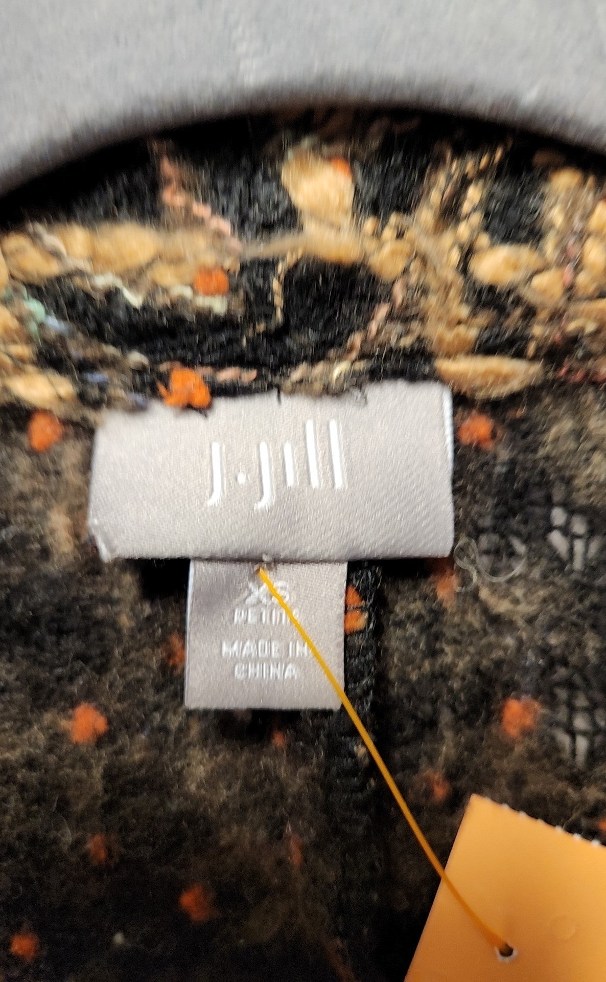 J Jill Women's Size XS Petite Black & Brown Cardigan