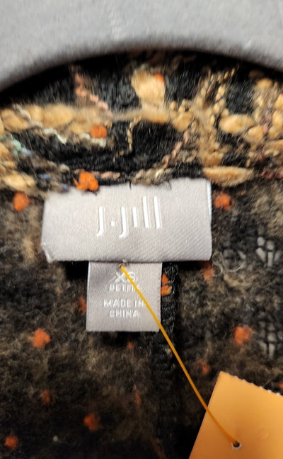 J Jill Women's Size XS Petite Black & Brown Cardigan