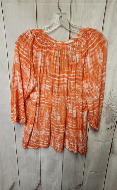 Croft & Barrow Women's Size L Orange 3/4 Sleeve Top