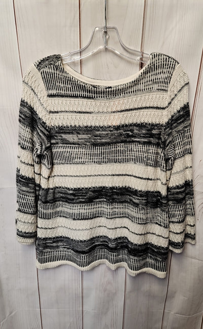 Chaps Women's Size M White & Black Sweater