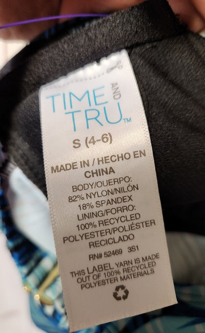 Time and Tru Women's Size S Blue Swim Top