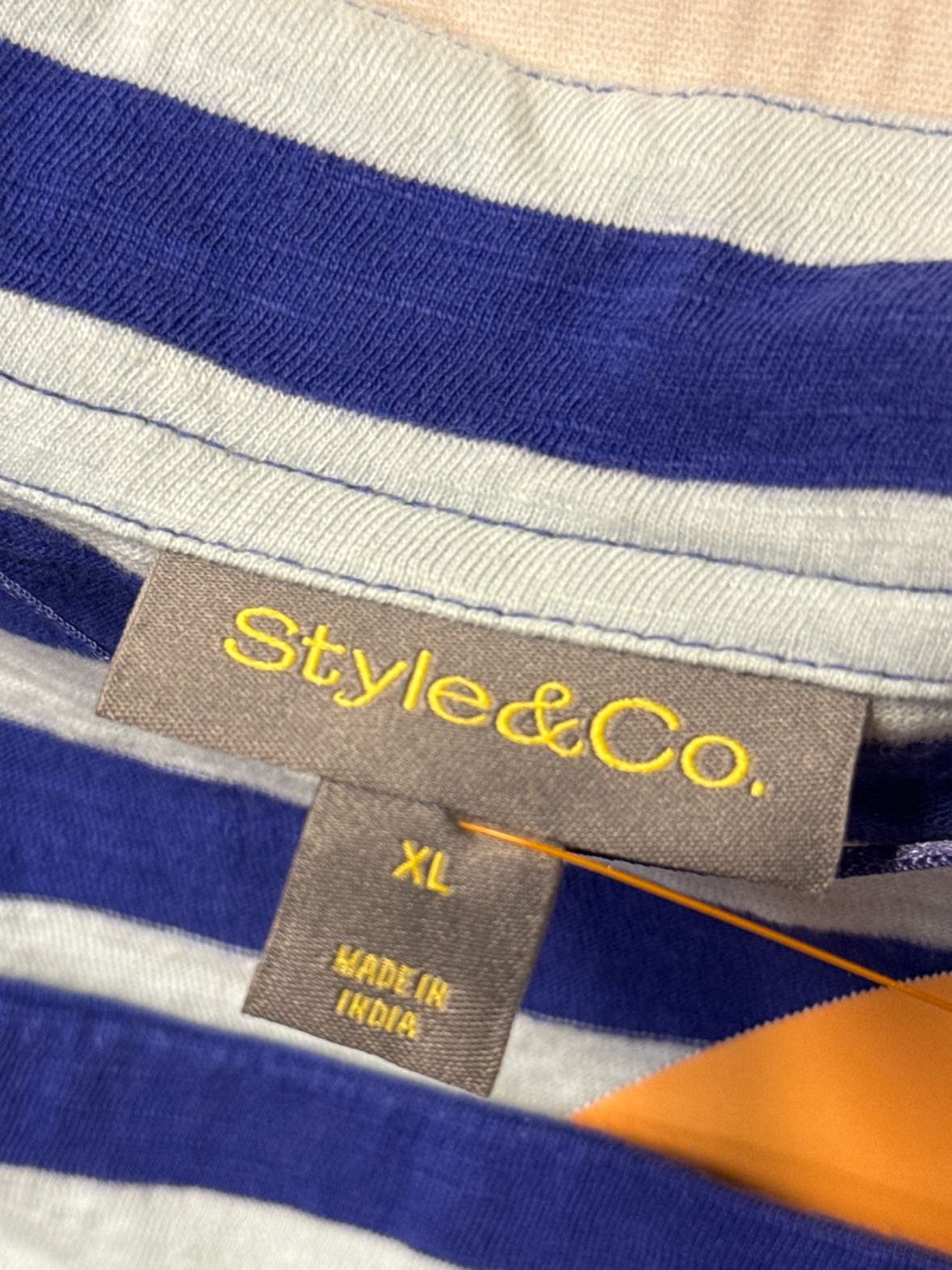 Style & Co Women's Size XL Blue 3/4 Sleeve Top