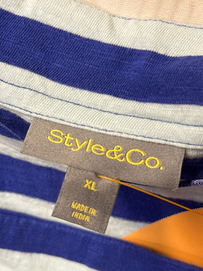 Style & Co Women's Size XL Blue 3/4 Sleeve Top