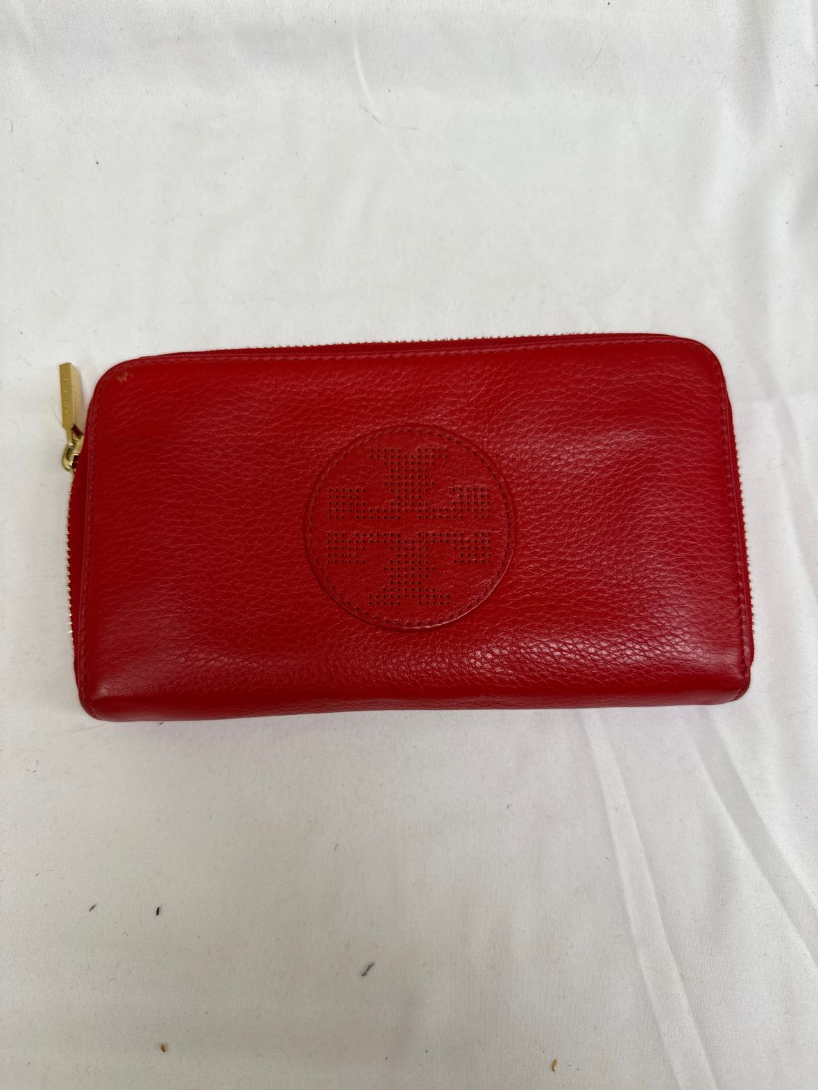 Tory Burch Red Wallet - As Is pen marks on back