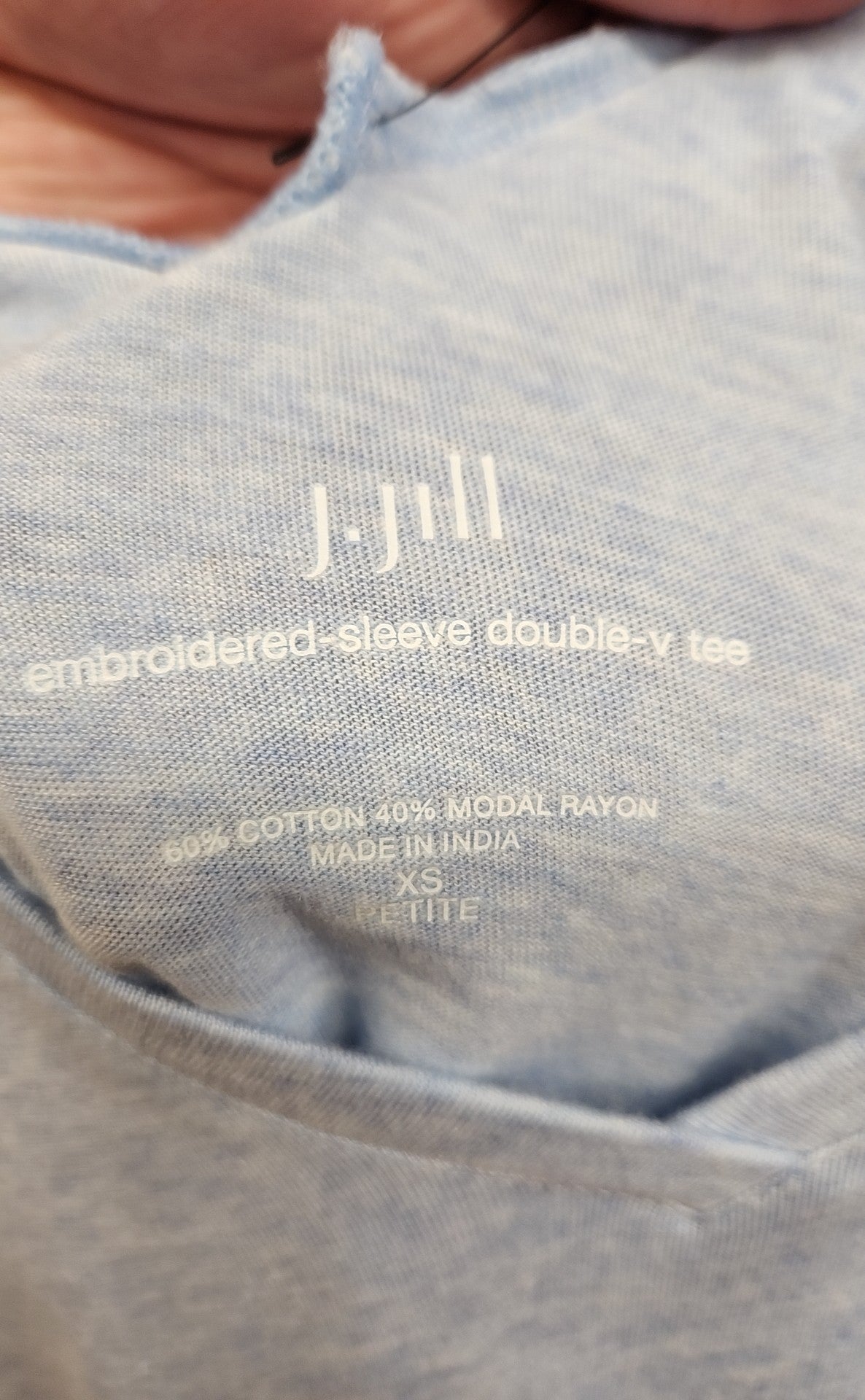 J Jill Women's Size XS Petite Blue 3/4 Sleeve Top