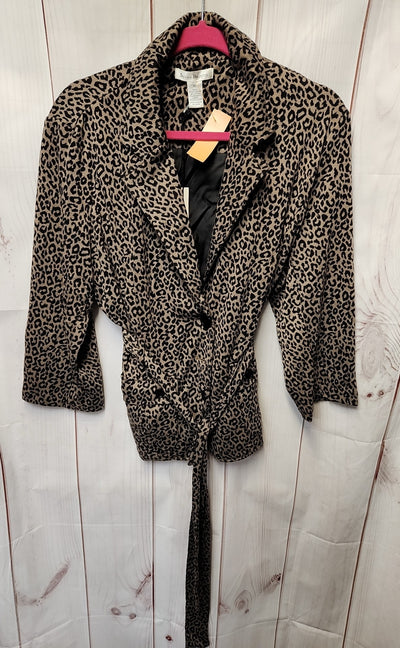 Susan Bristol Women's Size XL Brown Animal Print Cardigan