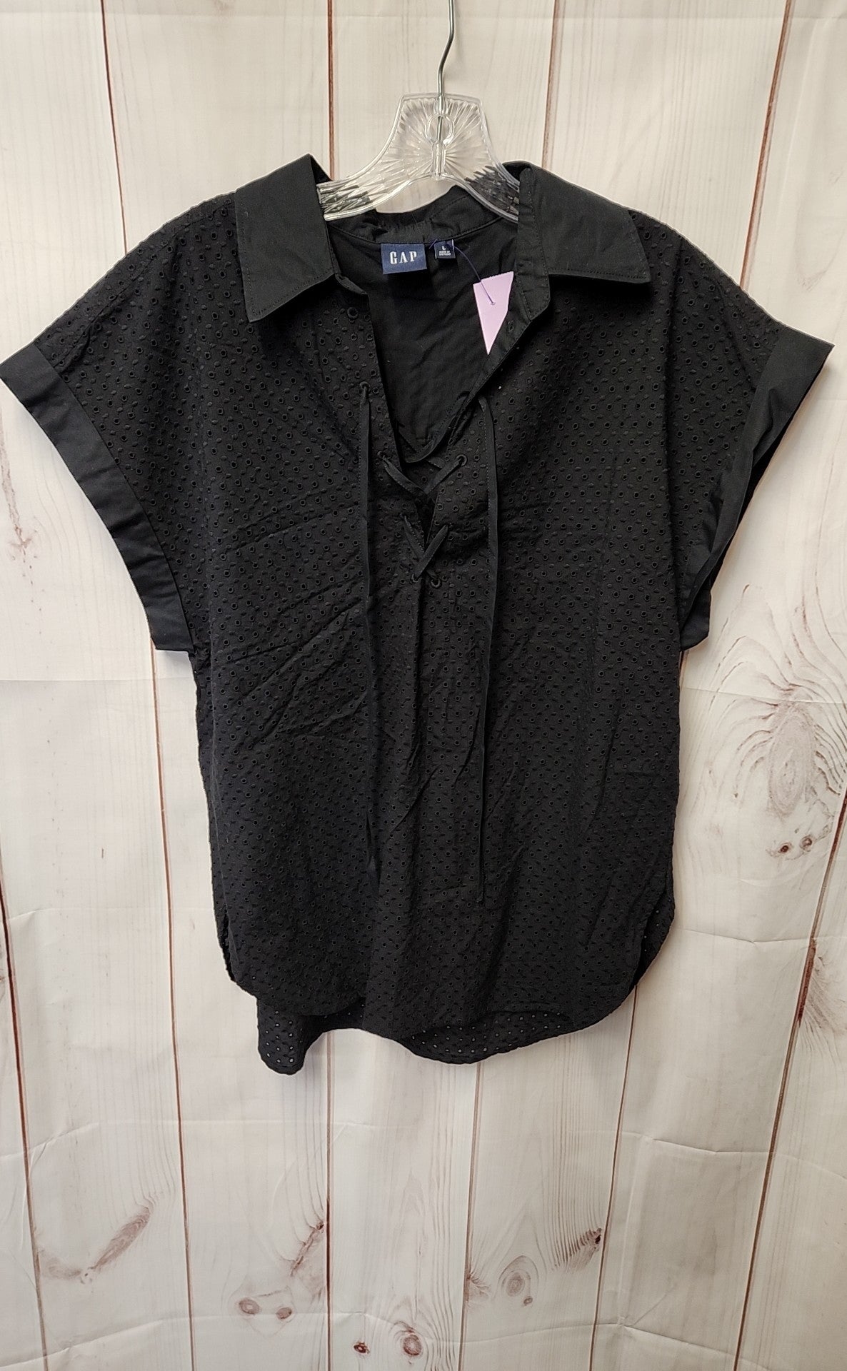 Gap Women's Size L Black Short Sleeve Top