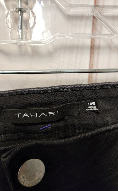 Tahari Women's Size 33 (15-16) Black Jeans Kelly Mid Rise Skinny