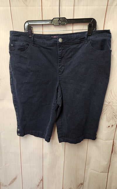 Gloria Vanderbilt Women's Size 18 Navy Shorts Bermuda