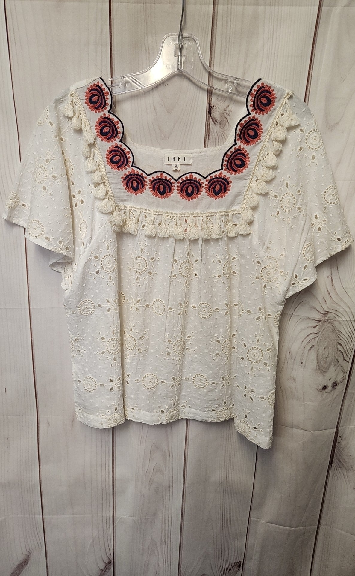 Thml Women's Size XS White Short Sleeve Top