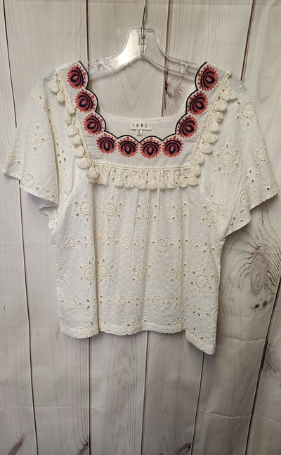 Thml Women's Size XS White Short Sleeve Top