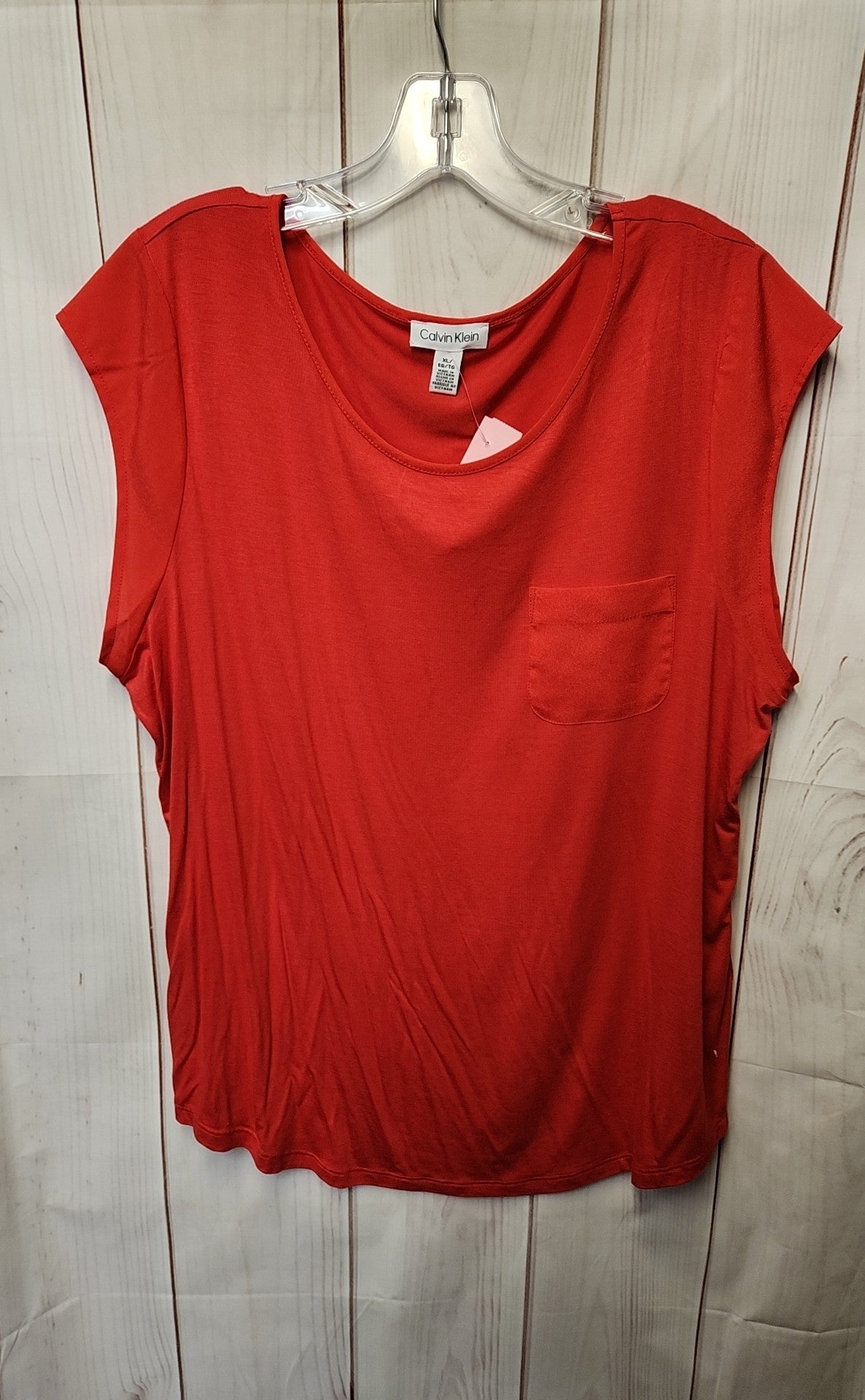 Calvin Klein Women's Size XL Red Short Sleeve Top