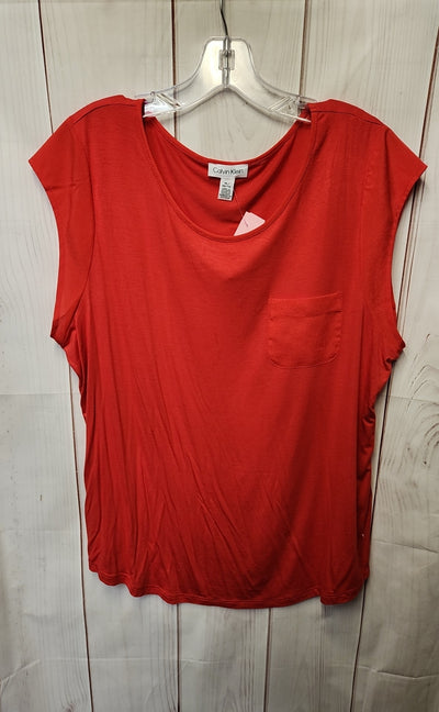Calvin Klein Women's Size XL Red Short Sleeve Top