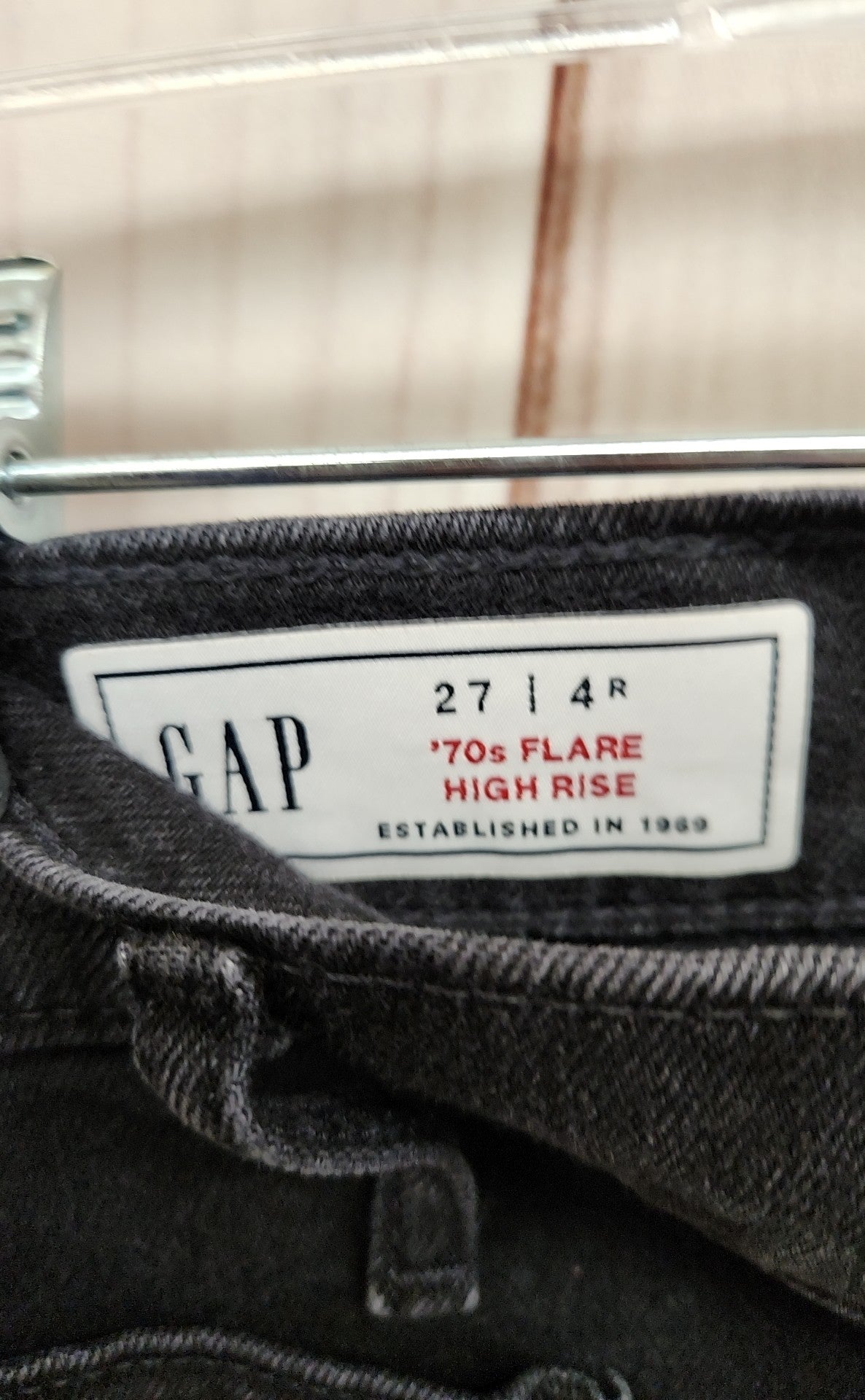 Gap Women's Size 27 (3-4) '70s Flare High Rise Black Jeans