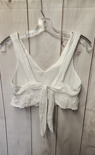 Goodnight Macaroon Women's Size M White Sleeveless Top