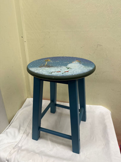 Blue Snowman Stool