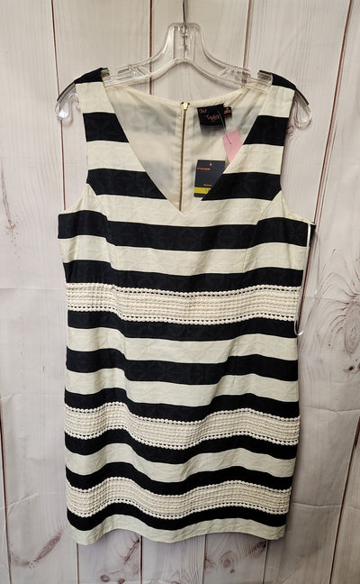 Just Taylor Women's Size 14 White & Blue Dress