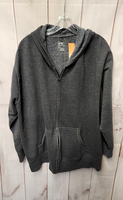 Just My Size Women's Size 2X Gray Full Zip Hoodie