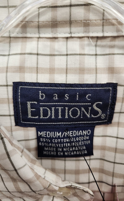 Basic Edition Men's Size M Beige Shirt