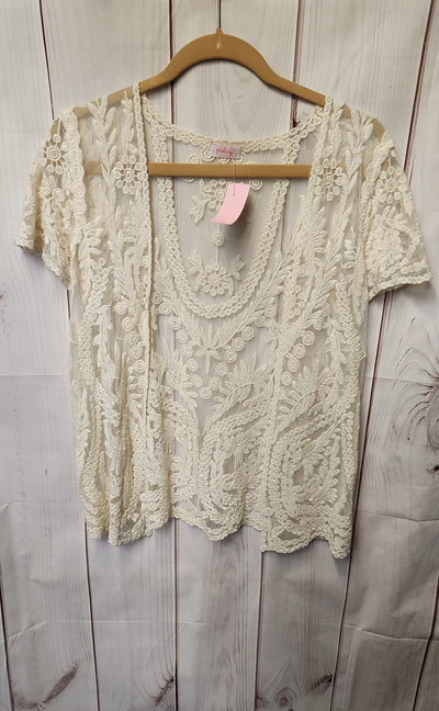 Pixley Women's Size S Cream Lace Floral Cardigan