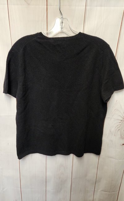 NWT Valerie Stevens Women's Size XL Black Cashmere Short Sleeve Top
