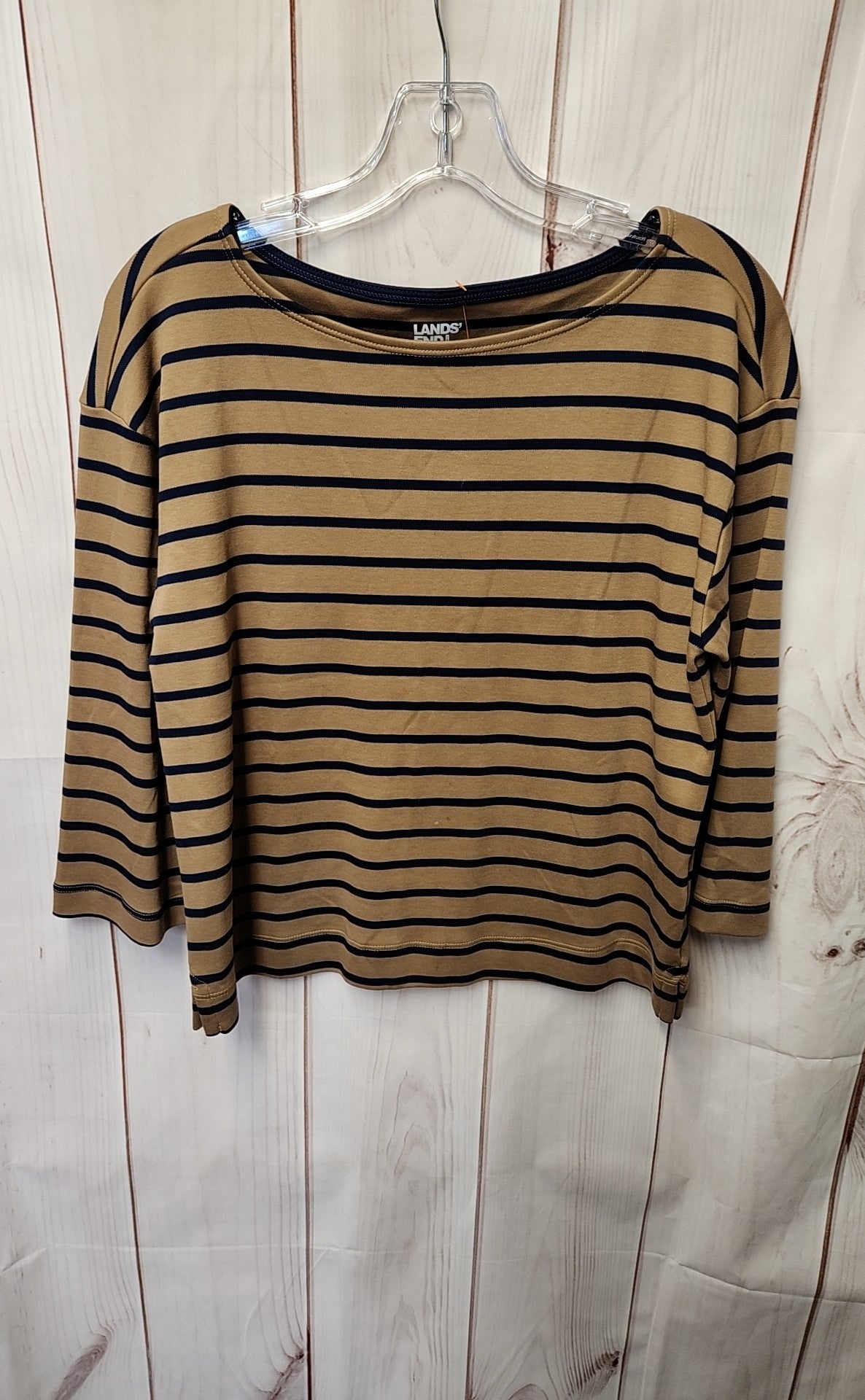 Lands End Women's Size S Brown 3/4 Sleeve Top
