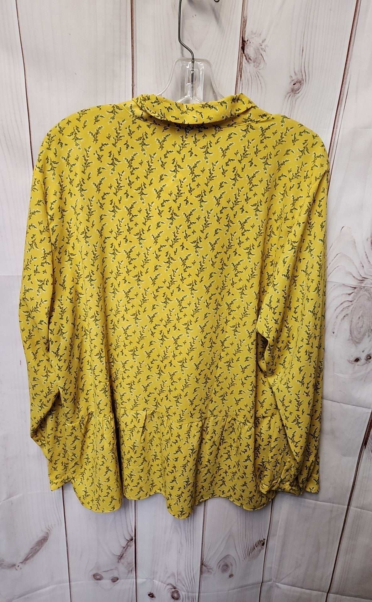 Loft Women's Size 16 Yellow Floral Long Sleeve Top