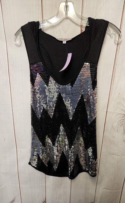 Julie's Closet Women's Size S Black & Silver Sequined Sleeveless Top