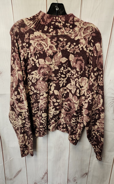 Lauren Conrad Women's Size XL Purple Floral Sweater